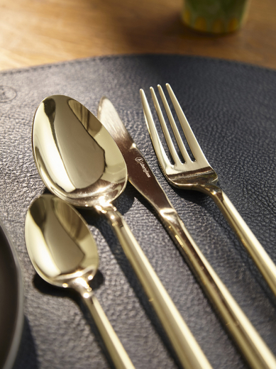 Набор столовых приборов Pure, золотистые глянцевые, 16 пред.