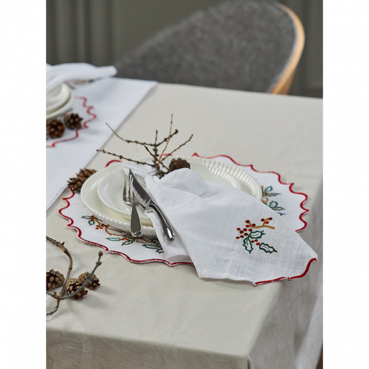 Набор из двух салфеток под приборы Festive wreath из коллекции New Year Essential, Ø38 см