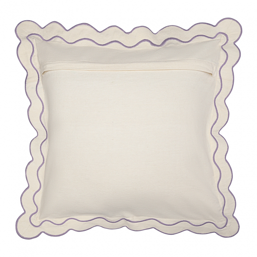 Чехол на подушку с контрастным кантом сиреневого цвета из коллекции Trendy Ruffles, 40х40 см