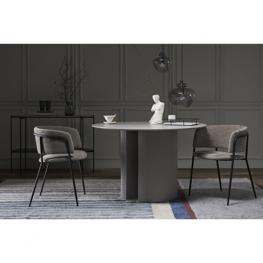 Стул Helning, мягкий шенилл, серо-коричневый