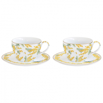 Набор чашек с блюдцем Mimosa, 240 мл, 2 шт.