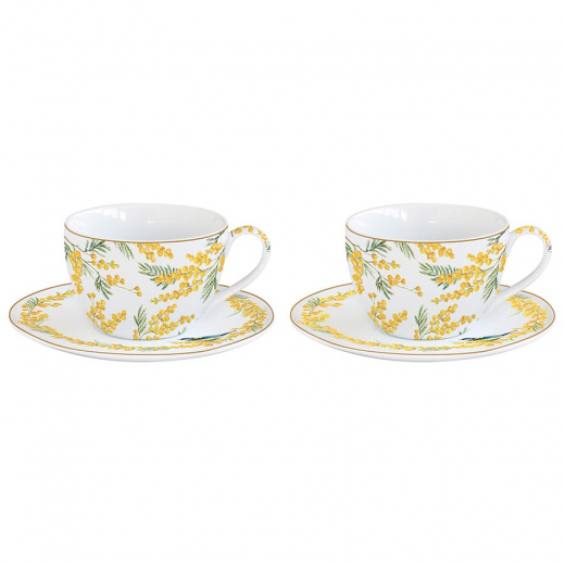 Набор чашек с блюдцем Mimosa, 240 мл, 2 шт.
