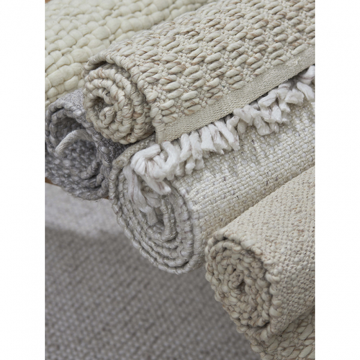 Ковер из переработанного пластика бежевого цвета из коллекции Ethnic, 70х160 см