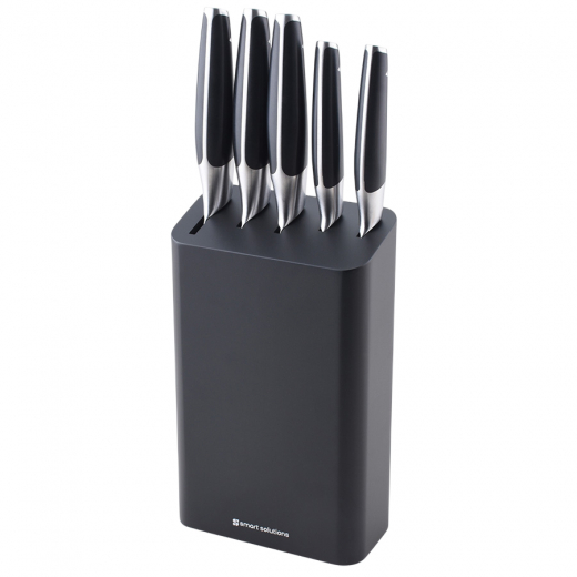 Набор ножей кухонных с подставкой Prime, 5 шт., черный
