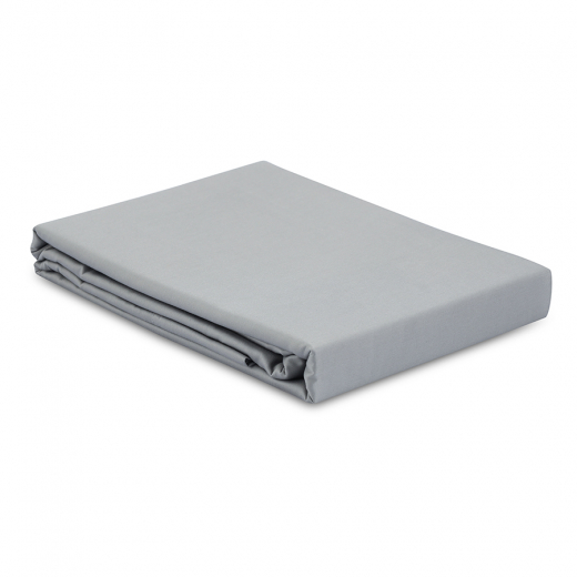 Простыня из премиального сатина светло-серого цвета из коллекции Essential, 180х270 см