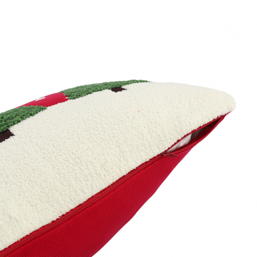 Подушка вязаная с новогодним рисунком Festive Wood из коллекции New Year Essential, 40x60 см