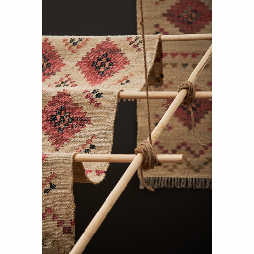 Ковер из джута и шерсти по мотивам башкирских орнаментов из коллекции Cultural Heritage, 120х180 см