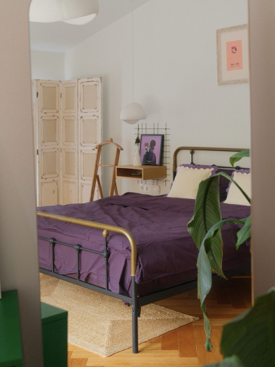 Чехол на подушку с контрастным кантом сиреневого цвета из коллекции Trendy Ruffles, 40х40 см