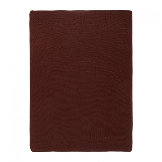 Плед из хлопка жемчужной вязки коричневого цвета из коллекции Essential, 130х180 см