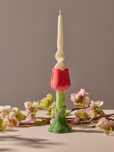 Подсвечник Floret красного цвета из коллекции Blossom, 18 см