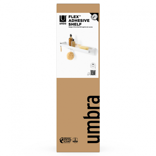 Полка для душа Flex Adhesive, белая