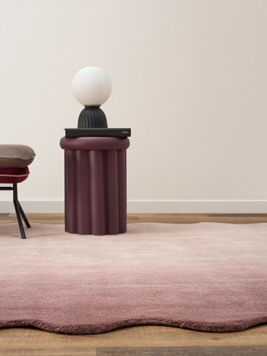 Ковер из шерсти Over Horizon цвета марсала из коллекции Trendy Ruffles