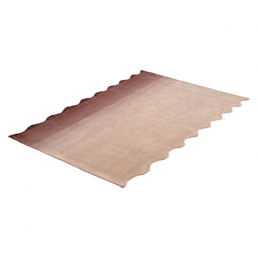 Ковер из шерсти Over Horizon цвета марсала из коллекции Trendy Ruffles, 180х230 см