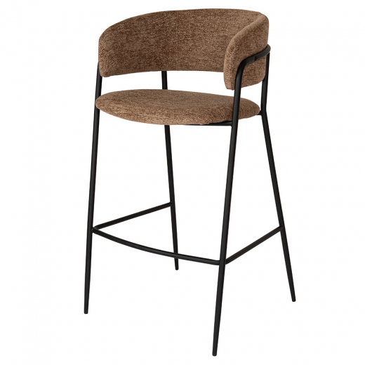 Стул барный Helning, мягкий шенилл, светло-коричневый