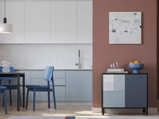 Стул Saga, рогожка, синий