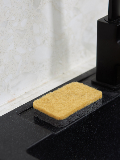 Набор губок для посуды из целлюлозы и кокосового волокна Eco Sponge, черные, 6 шт.