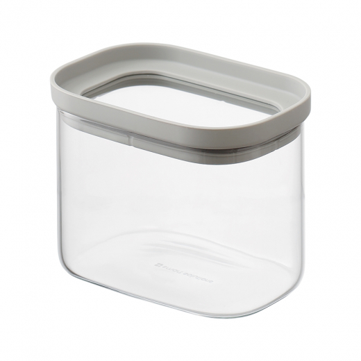 Банка для хранения прямоугольная Vacuum Glass, 500 мл, светло-серая