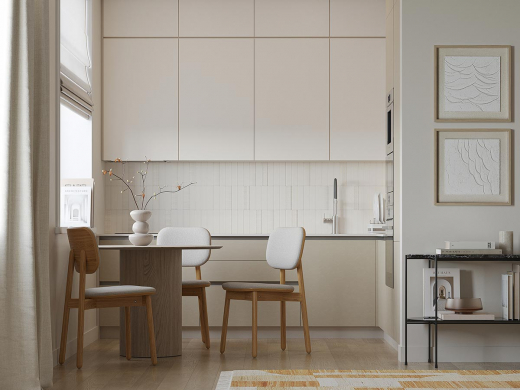 Стул с обивкой Saga, рогожка, бежевый