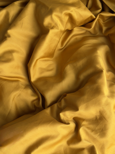 Комплект постельного белья из премиального сатина горчичного цвета из коллекции Essential, 150х200 см