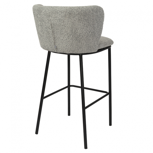 Стул барный Foggy, букле, серый