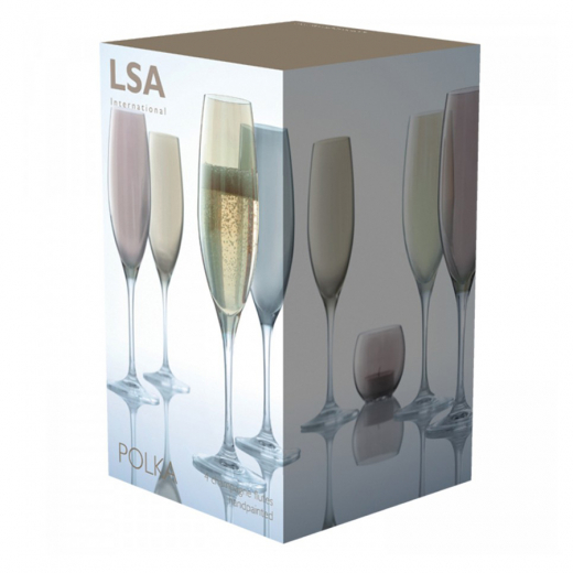 Набор бокалов для шампанского Polka, 225 мл, металлик, 4 шт.