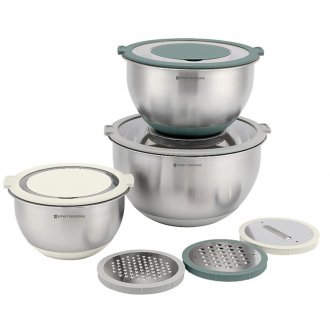 Набор стальных мисок Balance с крышками и терками, 1,5 л/3 л/ 5 л