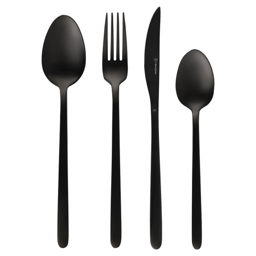 Набор столовых приборов Pure, черные матовые, 16 пред.