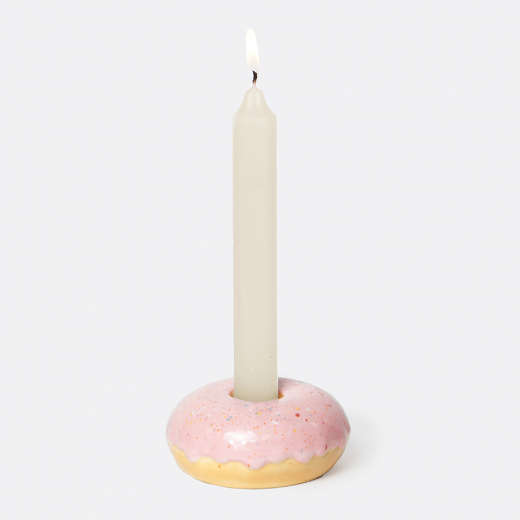 Подсвечник Fast food, Donut, Ø7 см, розовый