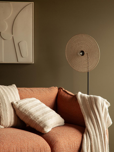 Плед из хлопка с буклированной вязкой светло-серого цвета из коллекции Essential, 130х170 см