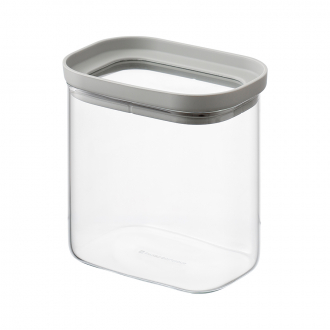 Банка для хранения прямоугольная Vacuum Glass, 750 мл, светло-серая