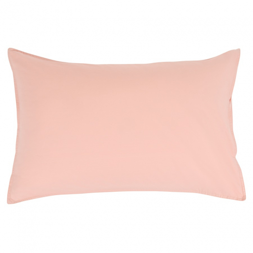 Набор из двух наволочек цвета пыльной розы из органического стираного хлопка из коллекции Essential, 50х70 см