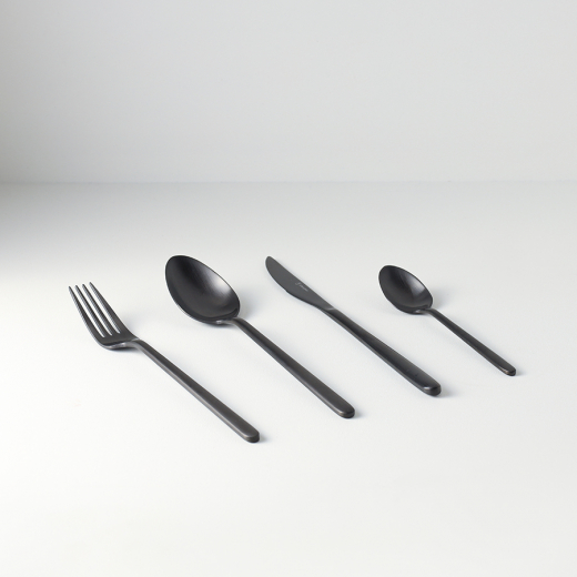 Набор столовых приборов Pure, черные матовые, 16 пред.