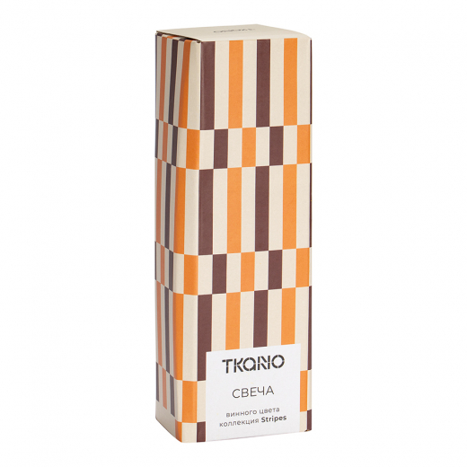 Свеча винного цвета из коллекции Stripes, 19см