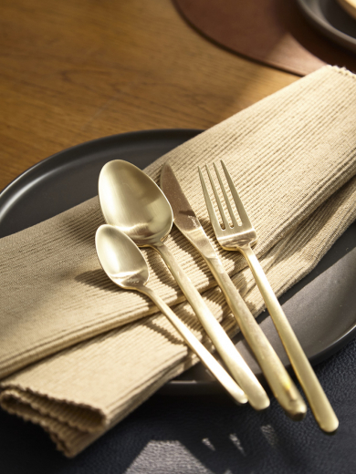 Набор столовых приборов Pure, золотистые матовые, 24 пред.