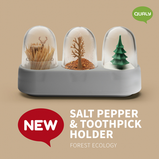 Набор емкостей для соли, перца, зубочисток с подставкой Forest Ecology