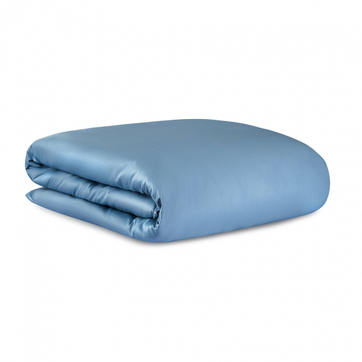 Комплект постельного белья из премиального сатина джинсово-синего цвета из коллекции Essential, 200х