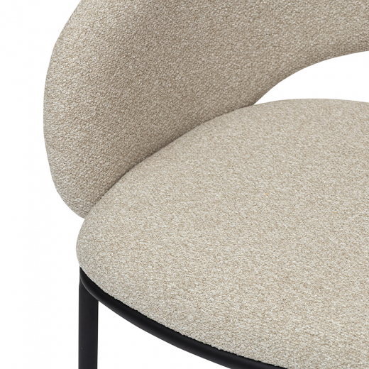 Стул Coastal, букле, крем-брюле/черный