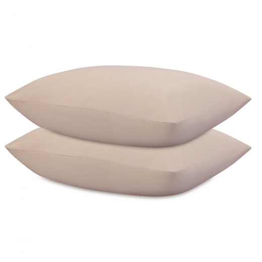 Набор наволочек из премиального сатина бежевого цвета из коллекции Essential, 50х70 см