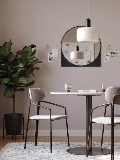 Стул Ror, Round, рогожка, черный/серый