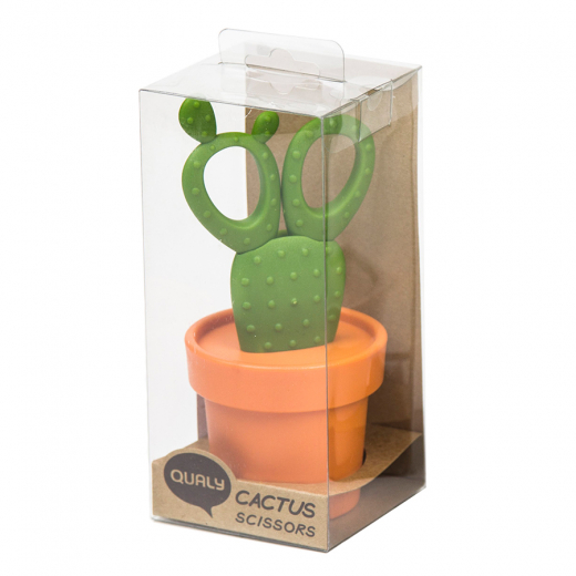 Ножницы с держателем Cactus, оранжевые/зеленые