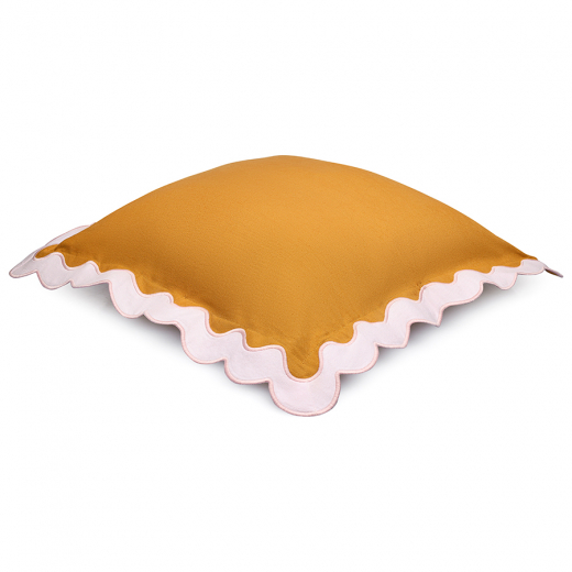 Чехол на подушку с контрастным кантом розового цвета из коллекции Trendy Ruffles, 40х40 см