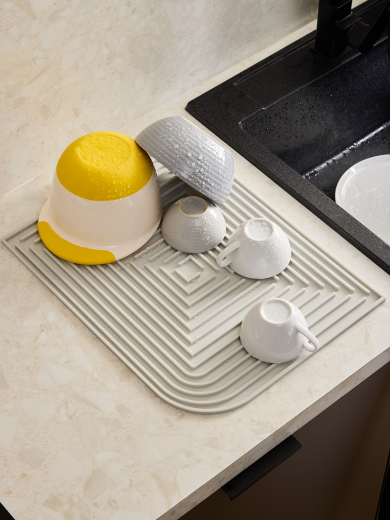 Коврик для сушки посуды Dry Flex, 34,6х44,6 см, серый