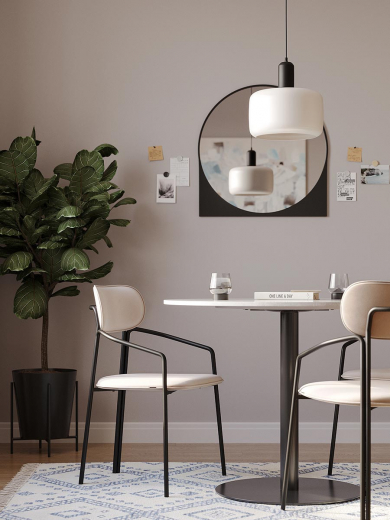 Стул Ror, Round, велюр, черный/бежевый