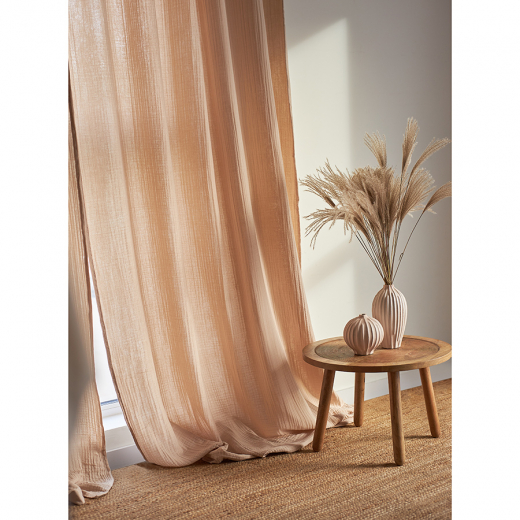 Штора из муслина бежевого цвета из коллекции Essential, 150х290 см