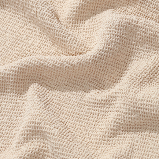 Полотенце для рук из умягченной вафли кремового цвета из коллекции Essential, 50x90 см