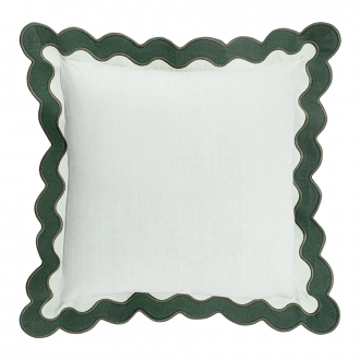 Чехол на подушку с контрастным кантом зеленого цвета из коллекции Trendy Ruffles, 40х40 см