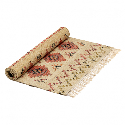 Ковер из джута и шерсти по мотивам башкирских орнаментов из коллекции Cultural Heritage, 120х180 см