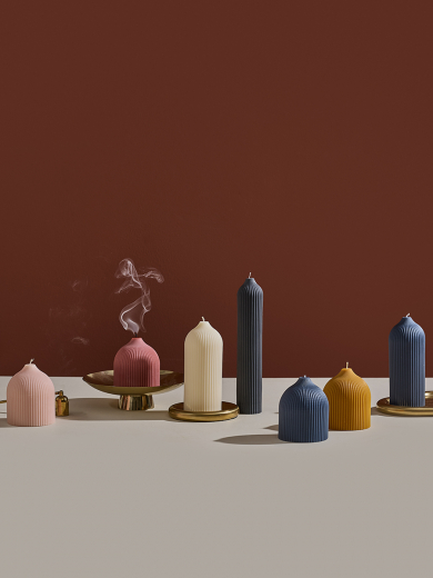 Свеча декоративная синего цвета из коллекции Edge, 16,5 см