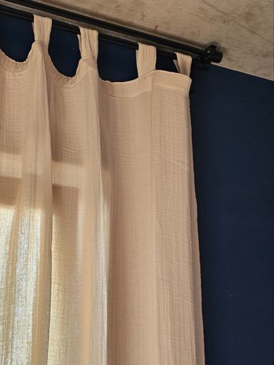 Штора из муслина бежевого цвета из коллекции Essential, 150х290 см