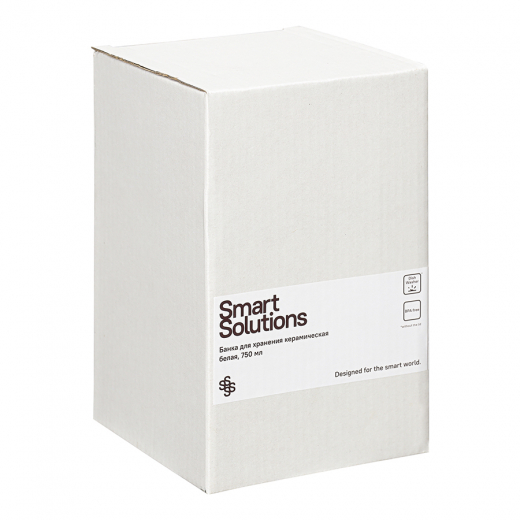 Банка для хранения керамическая, 750 мл, белая